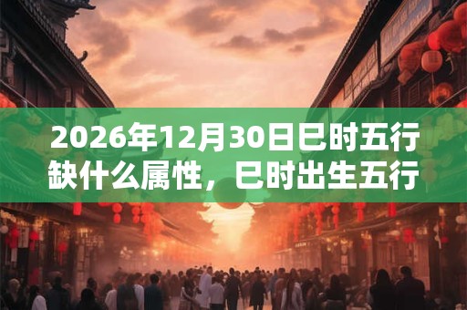 2026年12月30日巳时五行缺什么属性，巳时出生五行缺什么
