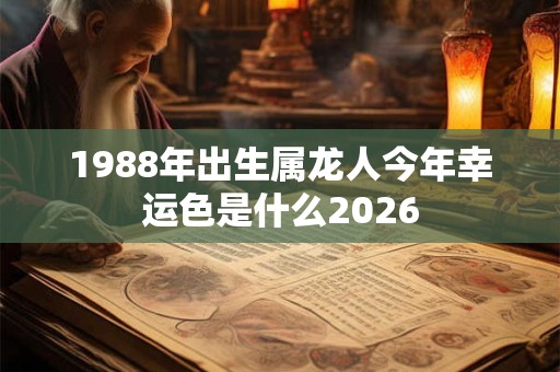 1988年出生属龙人今年幸运色是什么2026