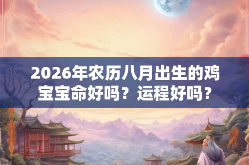 2026年农历八月出生的鸡宝宝命好吗？运程好吗？