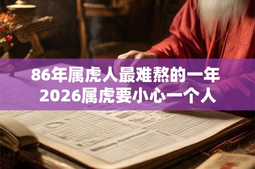 86年属虎人最难熬的一年 2026属虎要小心一个人
