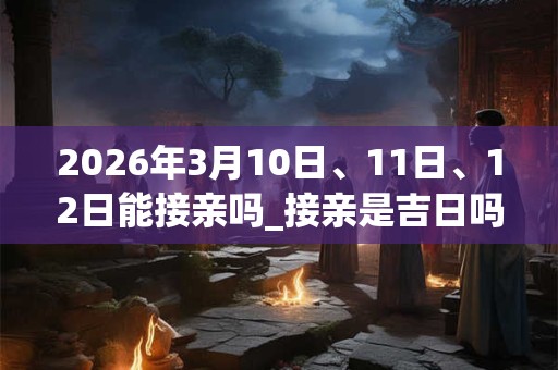2026年3月10日、11日、12日能接亲吗_接亲是吉日吗