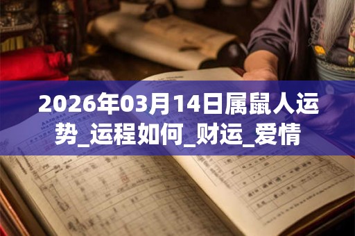 2026年03月14日属鼠人运势_运程如何_财运_爱情