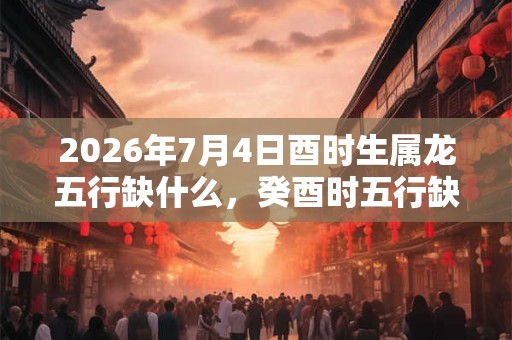 2026年7月4日酉时生属龙五行缺什么，癸酉时五行缺什么