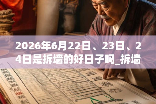2026年6月22日、23日、24日是拆墙的好日子吗_拆墙可以吗