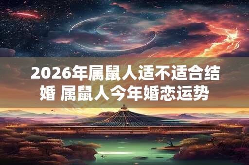 2026年属鼠人适不适合结婚 属鼠人今年婚恋运势