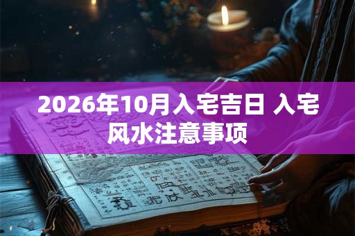 2026年10月入宅吉日 入宅风水注意事项