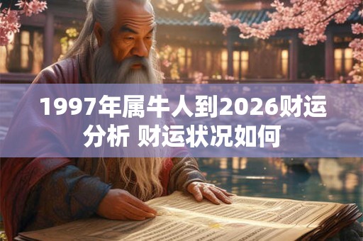 1997年属牛人到2026财运分析 财运状况如何