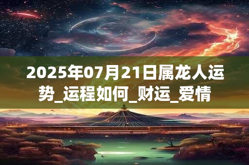 2025年07月21日属龙人运势_运程如何_财运_爱情