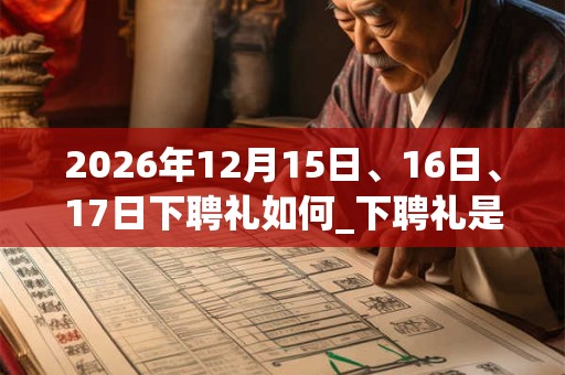 2026年12月15日、16日、17日下聘礼如何_下聘礼是吉日吗