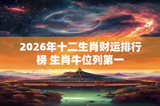 2026年十二生肖财运排行榜 生肖牛位列第一