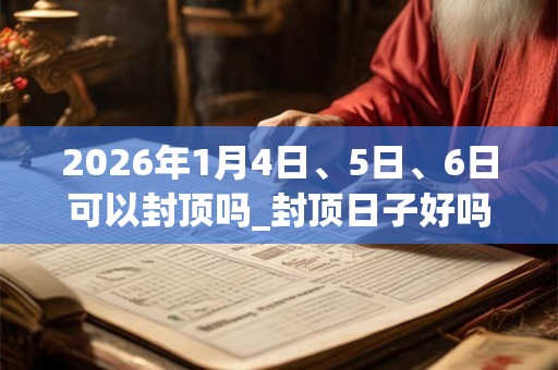 2026年1月4日、5日、6日可以封顶吗_封顶日子好吗