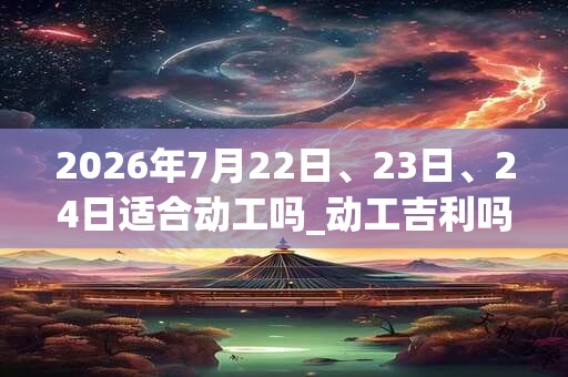 2026年7月22日、23日、24日适合动工吗_动工吉利吗 2026年7月22日、23日、24日适合动工吗_动工吉利吗