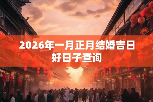 2026年一月正月结婚吉日好日子查询