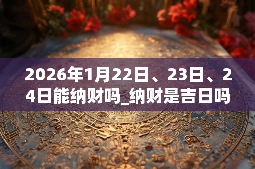 2026年1月22日、23日、24日能纳财吗_纳财是吉日吗