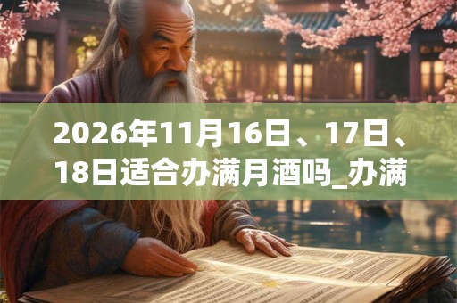 2026年11月16日、17日、18日适合办满月酒吗_办满月酒吉利吗