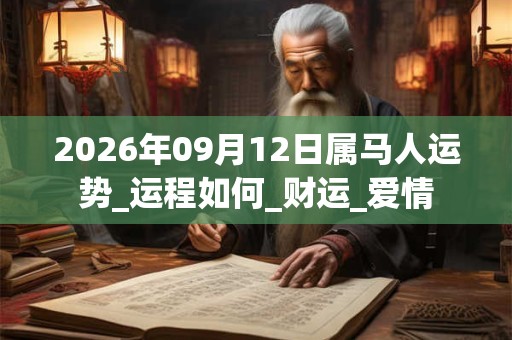 2026年09月12日属马人运势_运程如何_财运_爱情