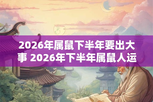 2026年属鼠下半年要出大事 2026年下半年属鼠人运势