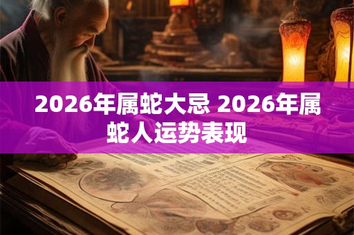 2026年属蛇大忌 2026年属蛇人运势表现