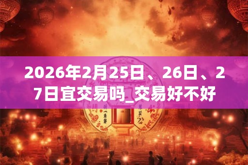 2026年2月25日、26日、27日宜交易吗_交易好不好