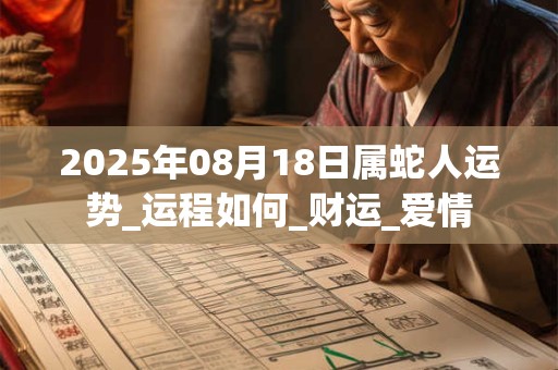 2025年08月18日属蛇人运势_运程如何_财运_爱情