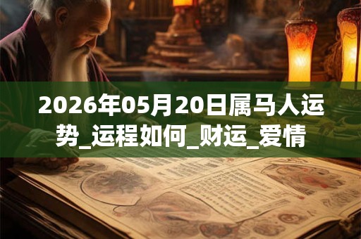 2026年05月20日属马人运势_运程如何_财运_爱情