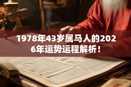 1978年43岁属马人的2026年运势运程解析！