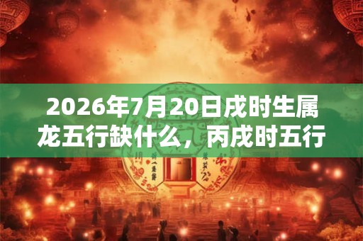 2026年7月20日戌时生属龙五行缺什么，丙戌时五行缺什么