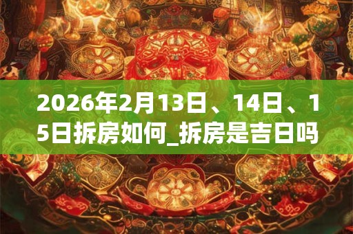 2026年2月13日、14日、15日拆房如何_拆房是吉日吗