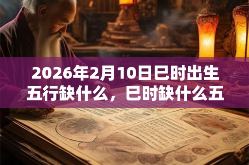 2026年2月10日巳时出生五行缺什么，巳时缺什么五行