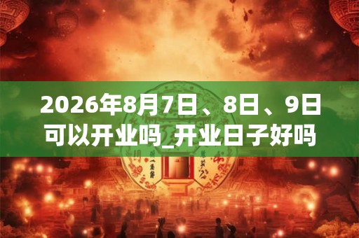 2026年8月7日、8日、9日可以开业吗_开业日子好吗