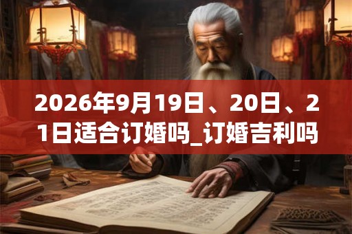 2026年9月19日、20日、21日适合订婚吗_订婚吉利吗