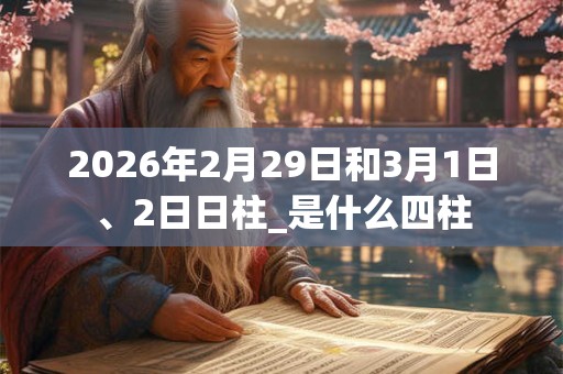 2026年2月29日和3月1日、2日日柱_是什么四柱