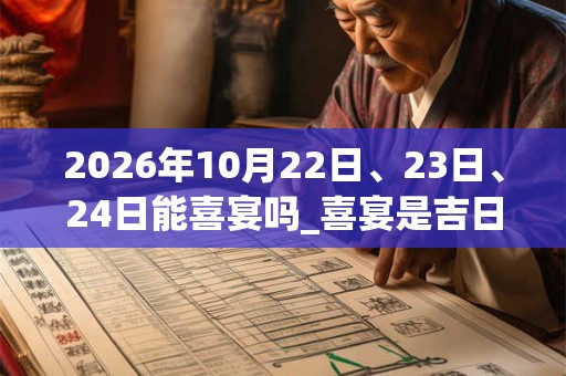 2026年10月22日、23日、24日能喜宴吗_喜宴是吉日吗