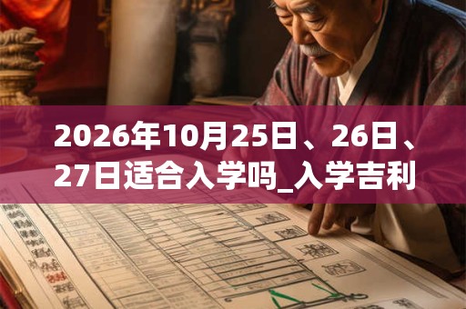 2026年10月25日、26日、27日适合入学吗_入学吉利吗