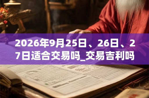 2026年9月25日、26日、27日适合交易吗_交易吉利吗