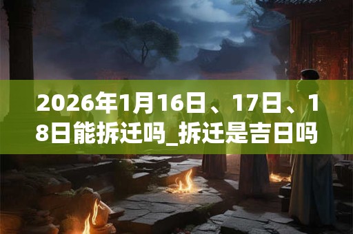 2026年1月16日、17日、18日能拆迁吗_拆迁是吉日吗