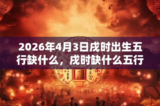 2026年4月3日戌时出生五行缺什么，戌时缺什么五行