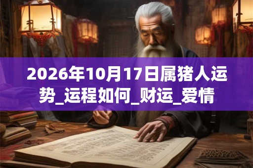 2026年10月17日属猪人运势_运程如何_财运_爱情