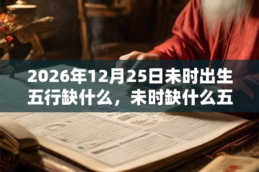 2026年12月25日未时出生五行缺什么，未时缺什么五行
