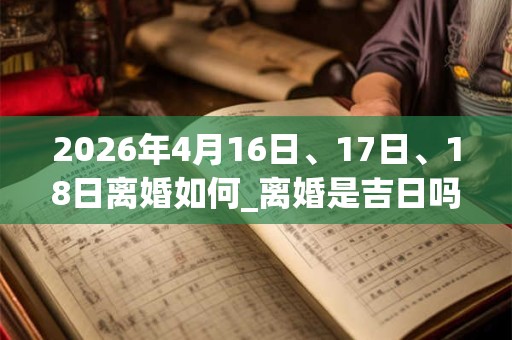 2026年4月16日、17日、18日离婚如何_离婚是吉日吗