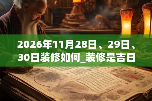 2026年11月28日、29日、30日装修如何_装修是吉日吗