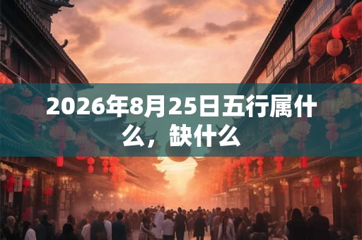 2026年8月25日五行属什么，缺什么