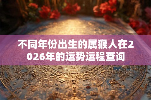 不同年份出生的属猴人在2026年的运势运程查询