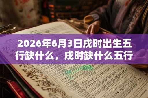 2026年6月3日戌时出生五行缺什么，戌时缺什么五行
