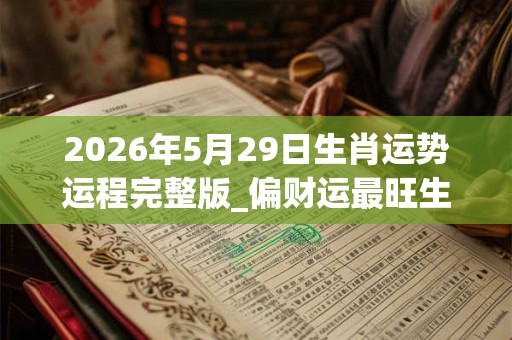 2026年5月29日生肖运势运程完整版_偏财运最旺生肖