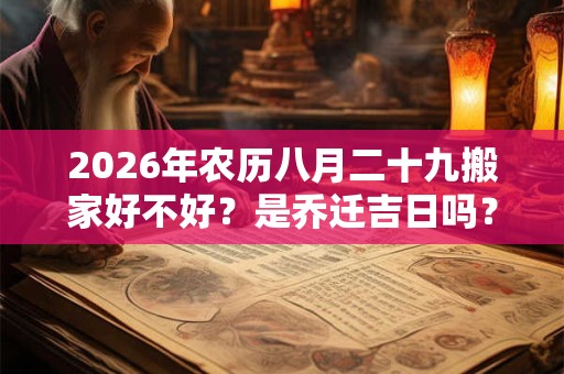 2026年农历八月二十九搬家好不好？是乔迁吉日吗？