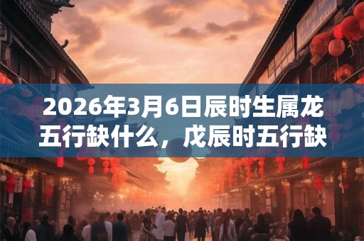 2026年3月6日辰时生属龙五行缺什么，戊辰时五行缺什么