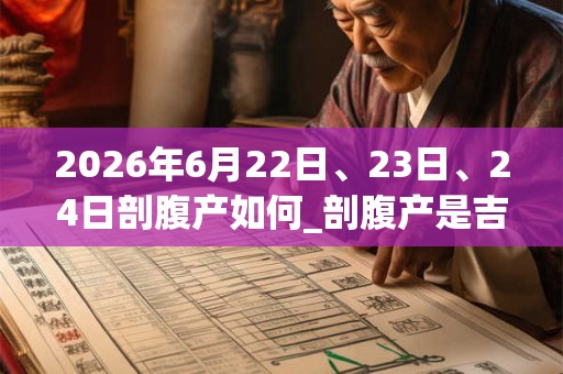 2026年6月22日、23日、24日剖腹产如何_剖腹产是吉日吗
