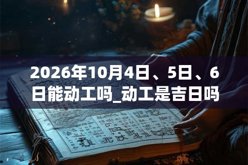 2026年10月4日、5日、6日能动工吗_动工是吉日吗