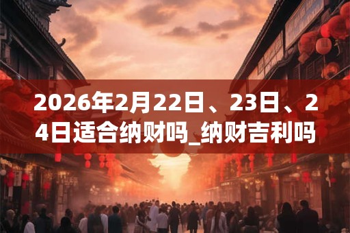 2026年2月22日、23日、24日适合纳财吗_纳财吉利吗